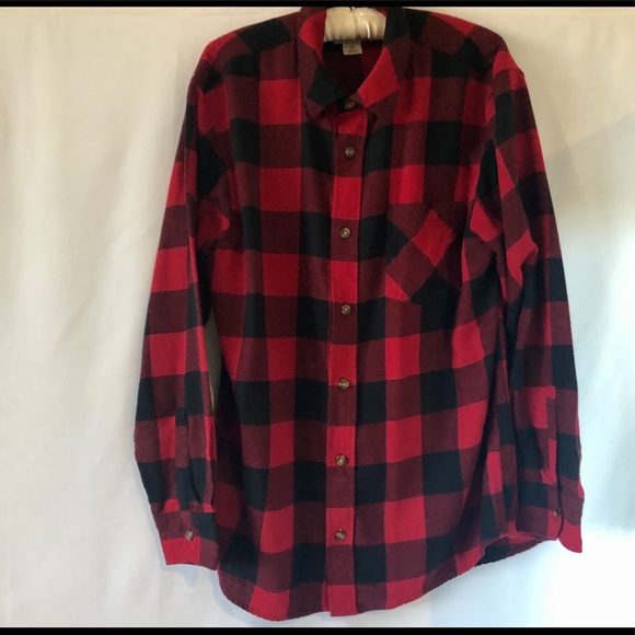 Field & Stream Other - Field & Stream Large Plaid Button Black/Red Soft
